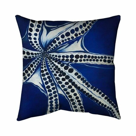 BEGIN HOME DECOR 20 x 20 in. Swimming Octopus-Double Sided Print Indoor Pillow 5541-2020-AN337